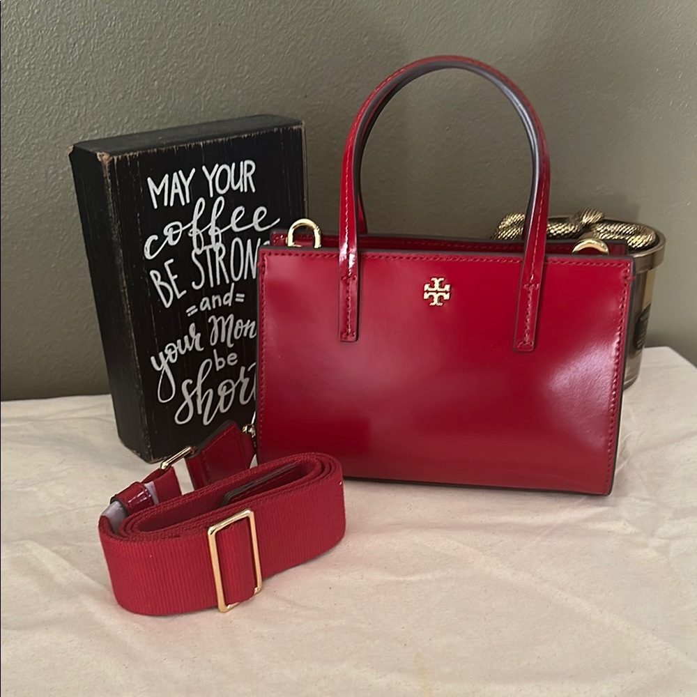 Tory Burch Red Mini Bag with Gold Hardware